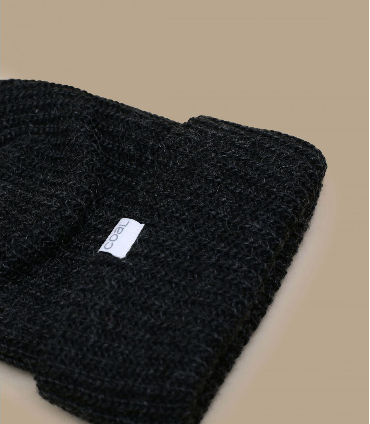 Coal black mohair beanie